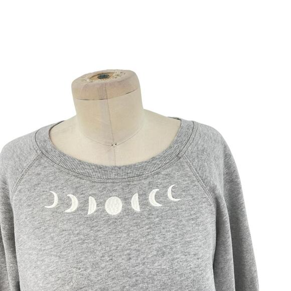 Spiritual Gangster Moon Phase Bridget Raglan Pullover Sweatshirt Gray Size Large - Picture 4 of 10